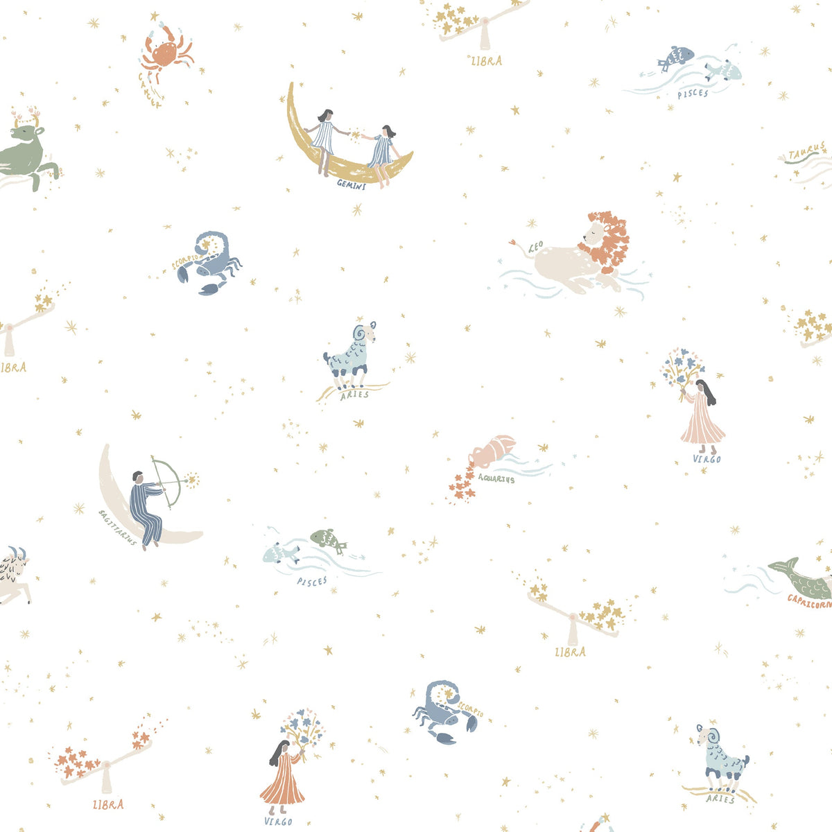 chasing paper x pehr wallpaper zodiac in multi pattern