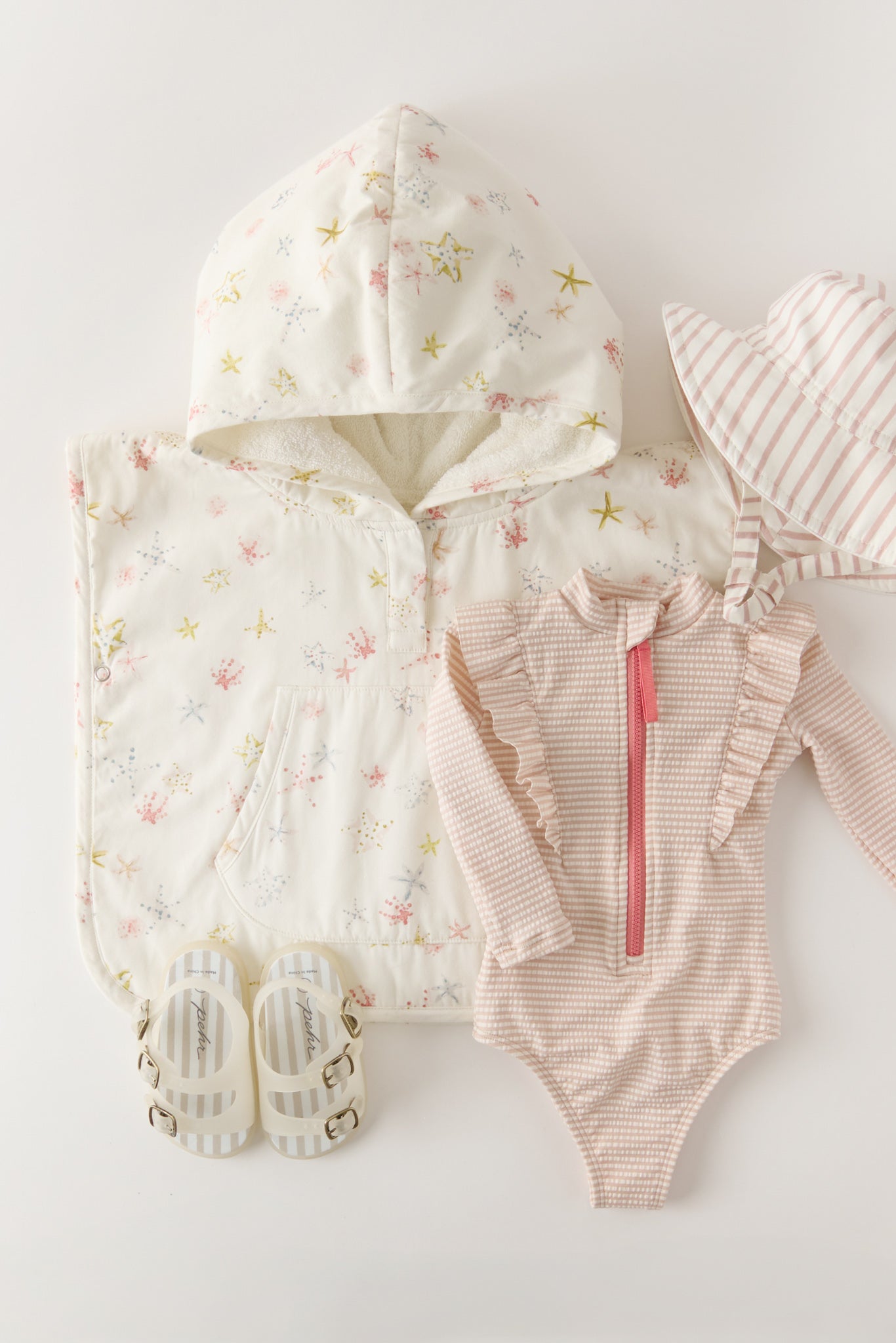 Hooded Poncho Towel - Starfish