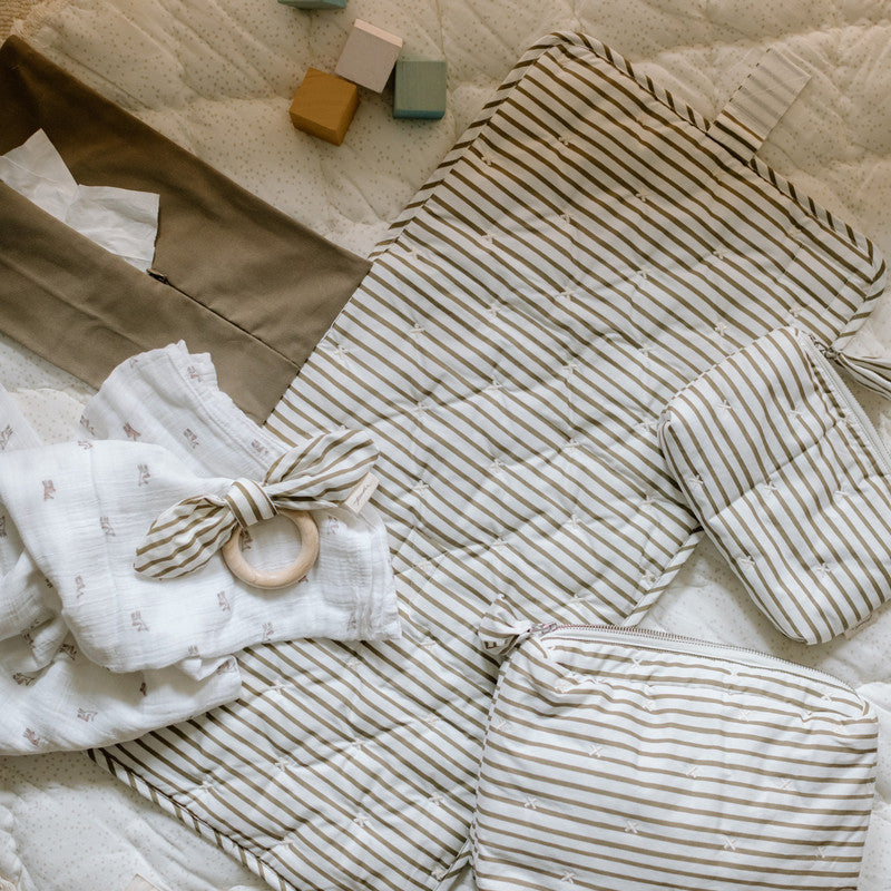 striped on the go portable changing pad stripes away olive