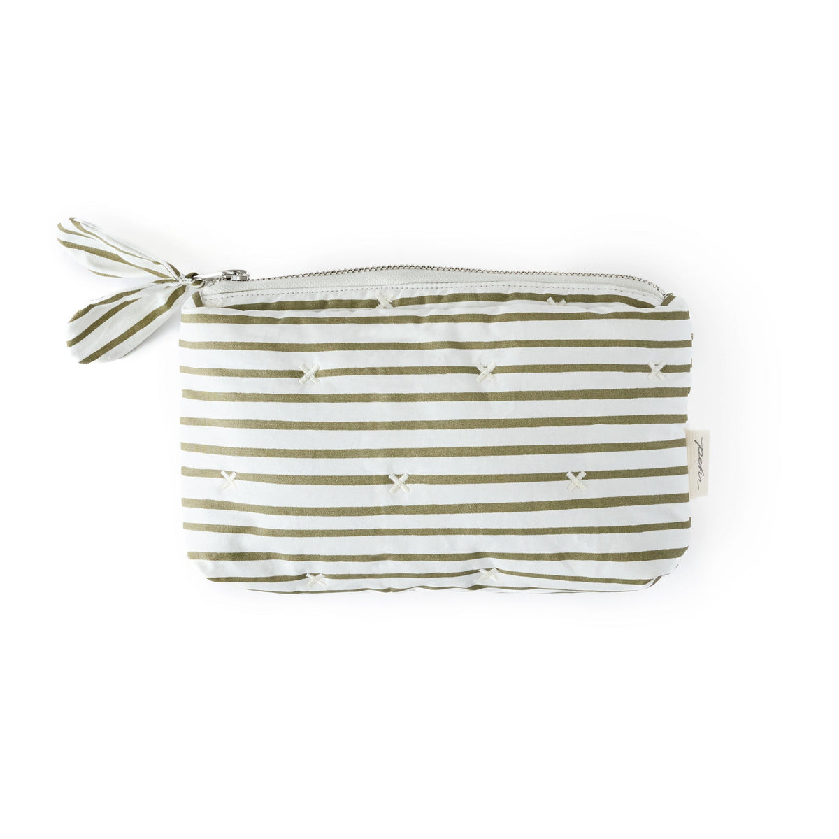 on the go mini pouch stripes away olive in greens pattern