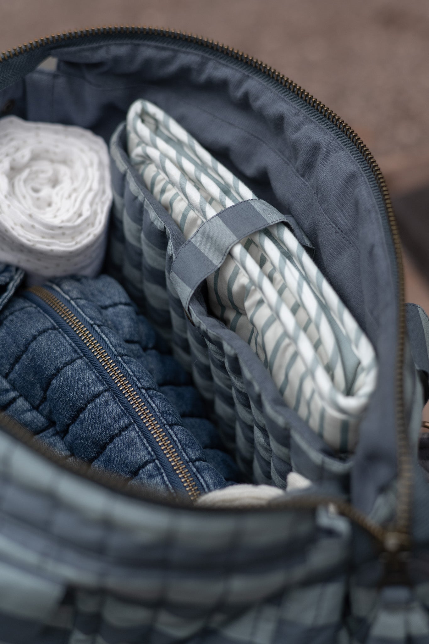Convertible Diaper Bag - Indigo Stripe