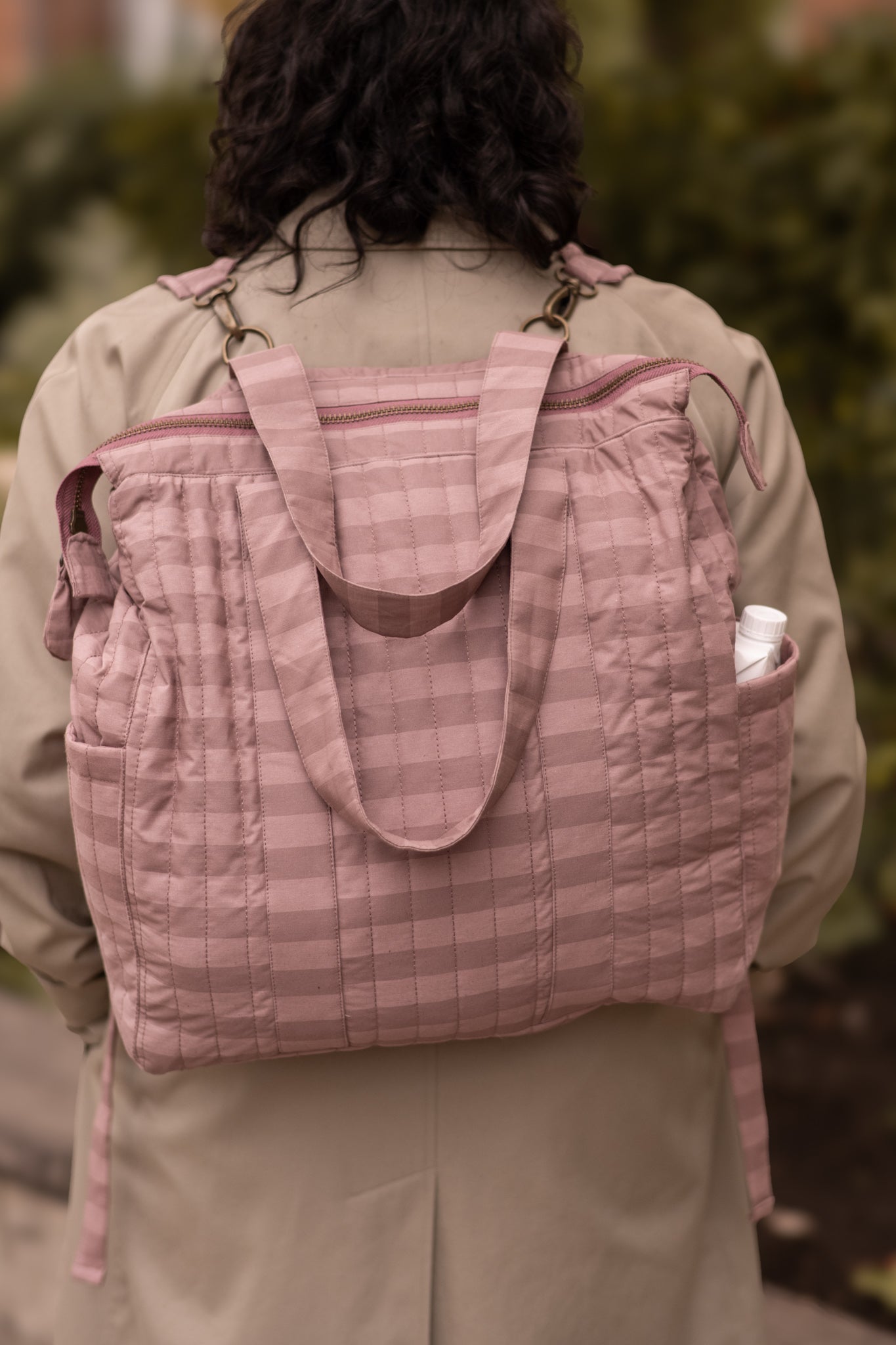 Convertible Diaper Bag - Thistle Stripe