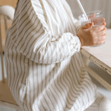 Water-Repellent Baby Smock - Stripes Away Pebble Grey