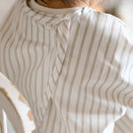 Water-Repellent Baby Smock - Stripes Away Pebble Grey