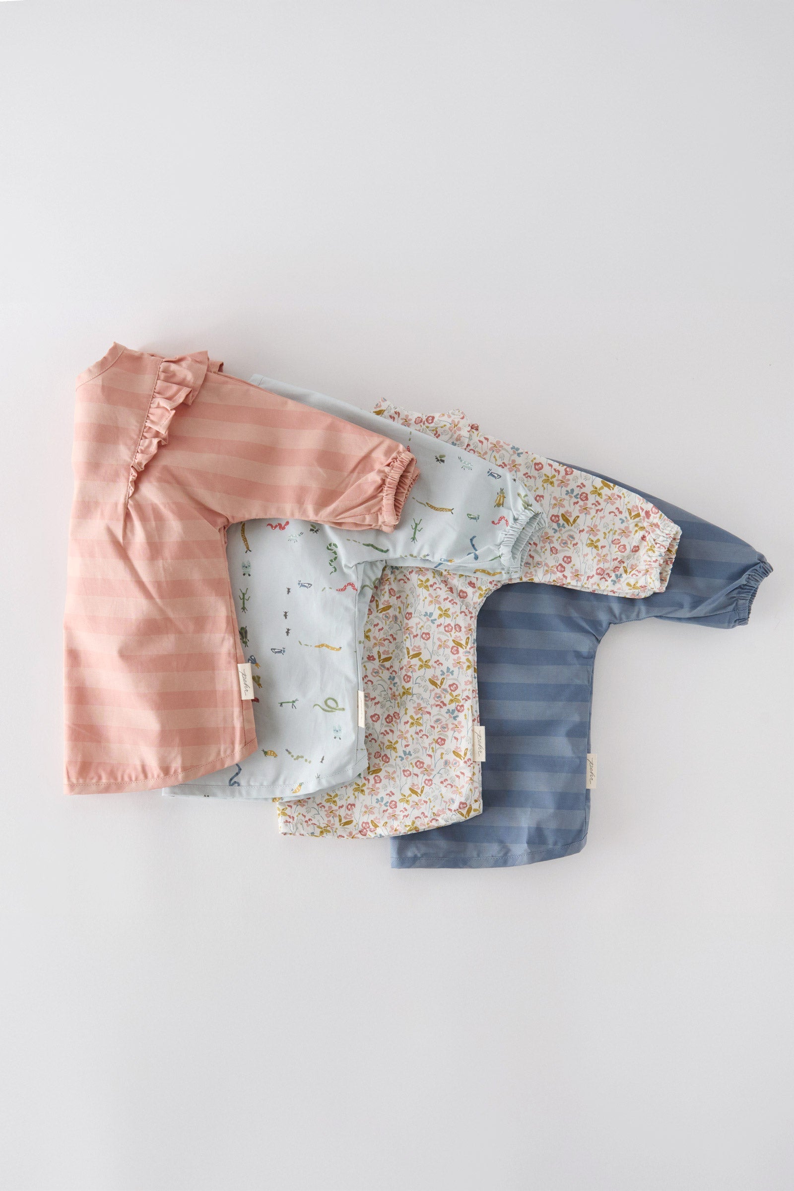 Water-Repellent Baby Smock - Crawling Critters Blue