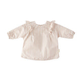 Water-Repellent Ruffle Baby Smock - Stripes Away Rose Pink