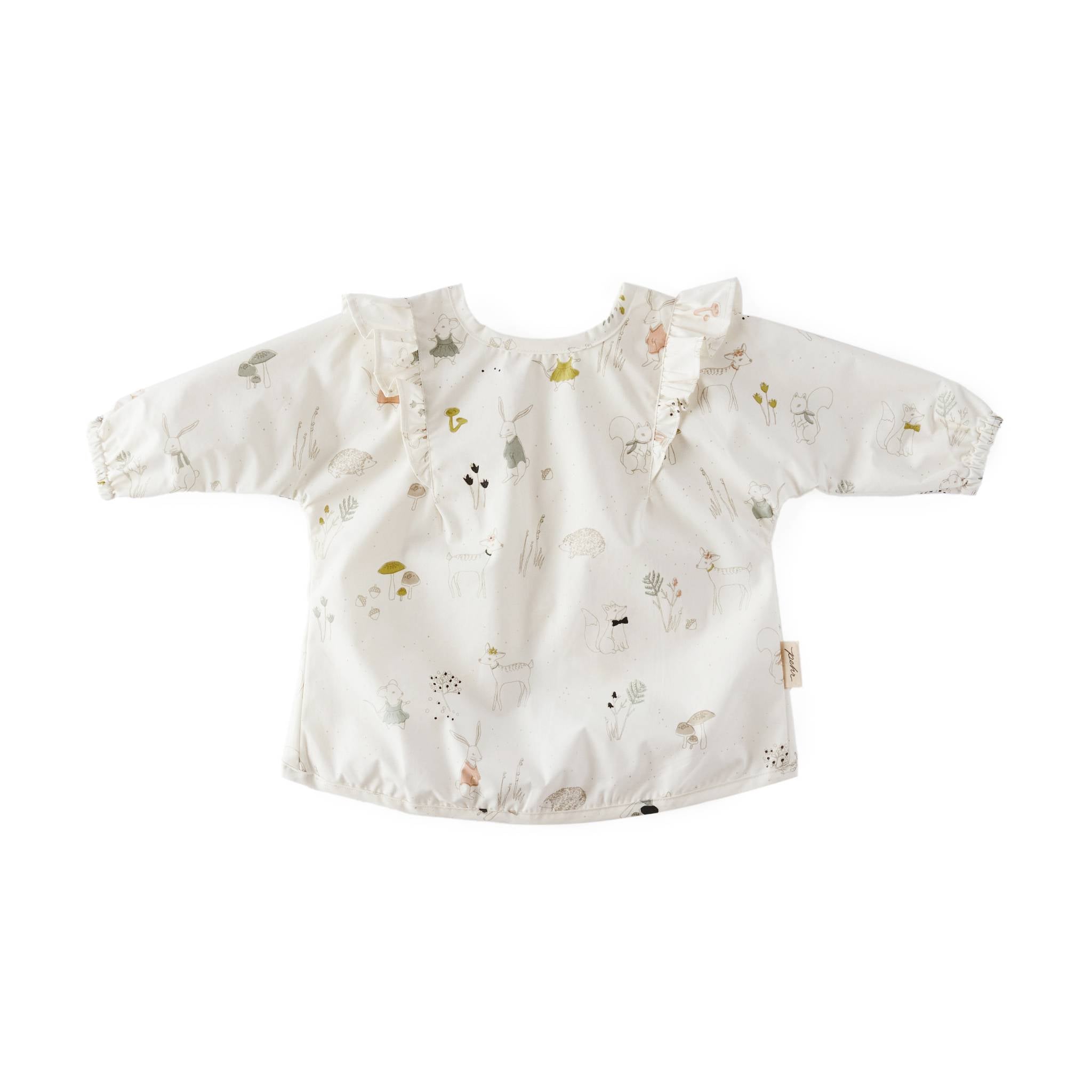 Water-Repellent Ruffle Baby Smock - Magical Forest