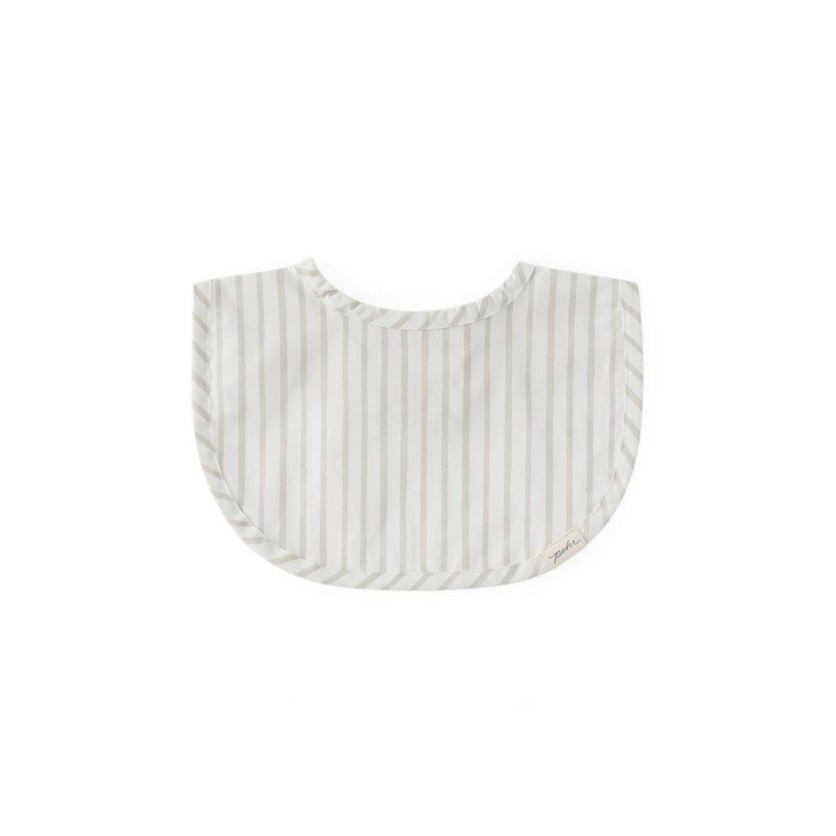 baby water repellent everyday essential baby bib stripes away pebble grey in neutrals pattern