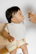 baby water repellent everyday essential baby bib stripes away pebble grey