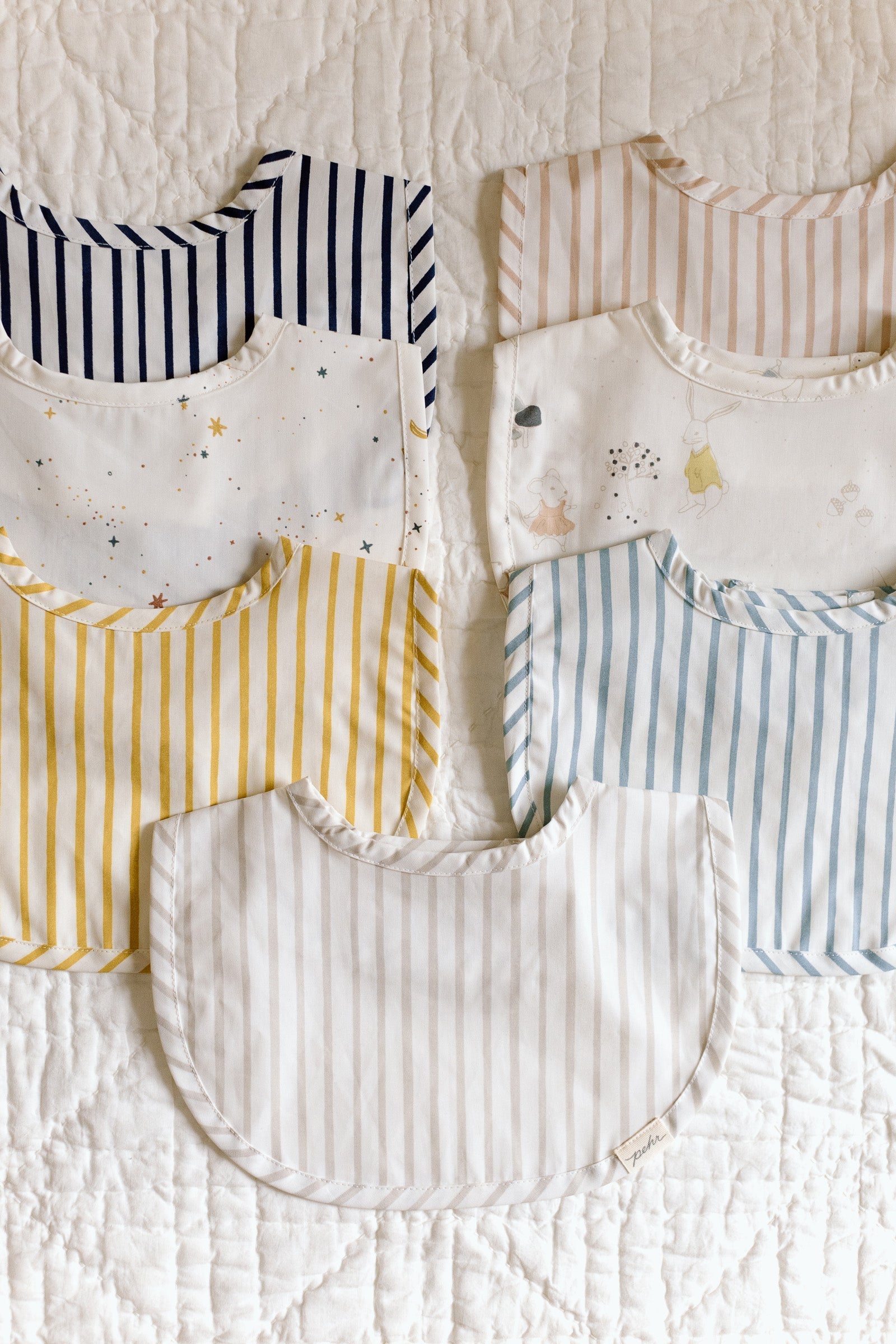 Water-Repellent Everyday Essential Baby Bib - Stripes Away Sea