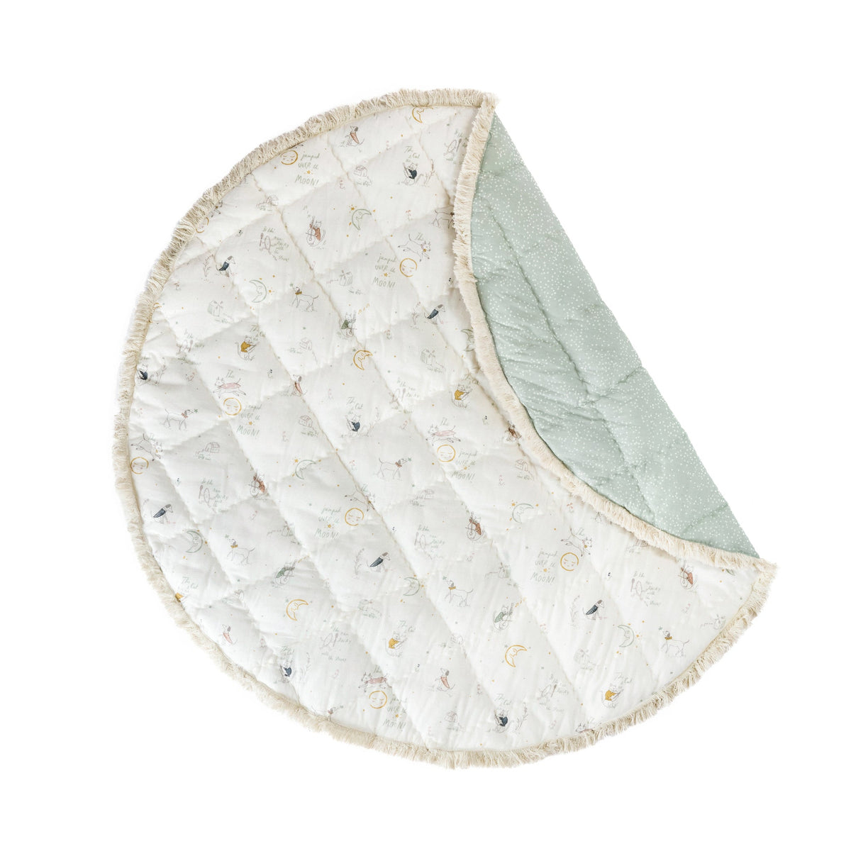 baby play mat over the moon in neutrals pattern