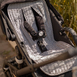 Reversible Stroller Insert - Gingham Indigo /Sherpa