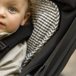 Reversible Stroller Insert - Gingham Indigo /Sherpa