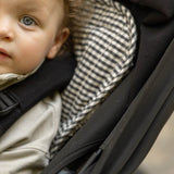 Reversible Stroller Insert - Gingham Indigo /Sherpa