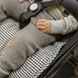 Reversible Stroller Insert - Gingham Indigo /Sherpa