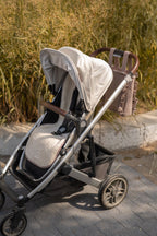 reversible stroller insert gingham mulberry/sherpa