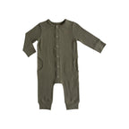 baby essentials romper olive in greens pattern
