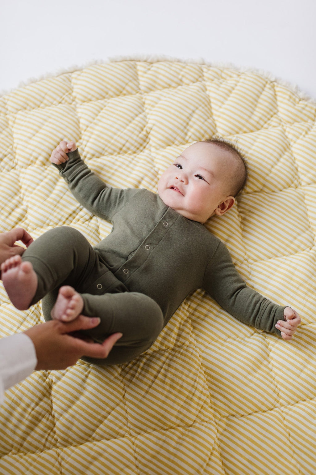 baby essentials romper olive