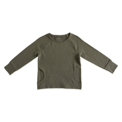 kids essentials top olive in greens pattern