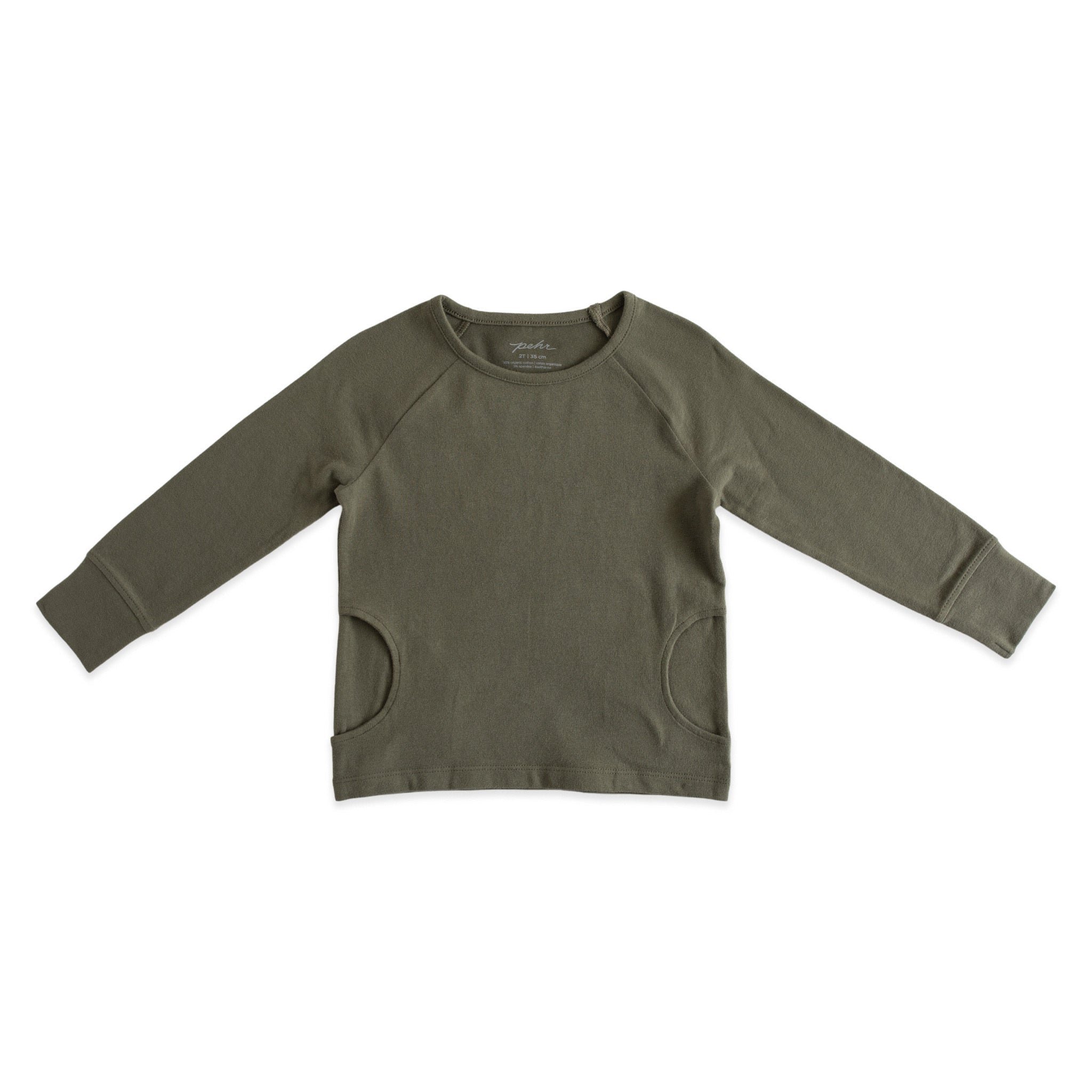 kids essentials top olive in greens pattern