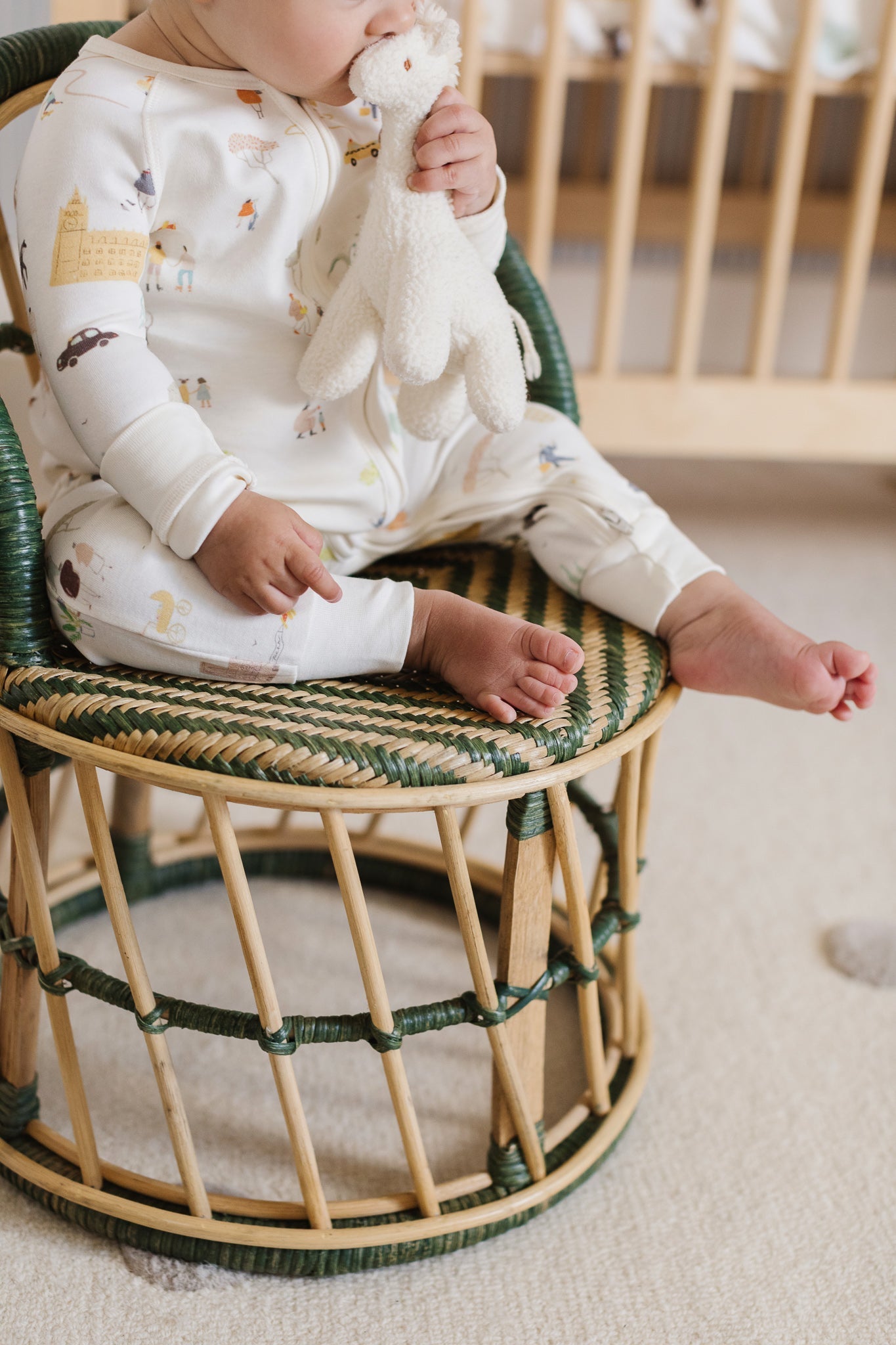 Ribbed Baby Footless Sleeper - Explore the World