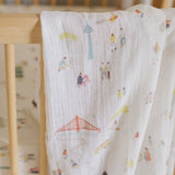 Organic Cotton Muslin Swaddle - Explore the World