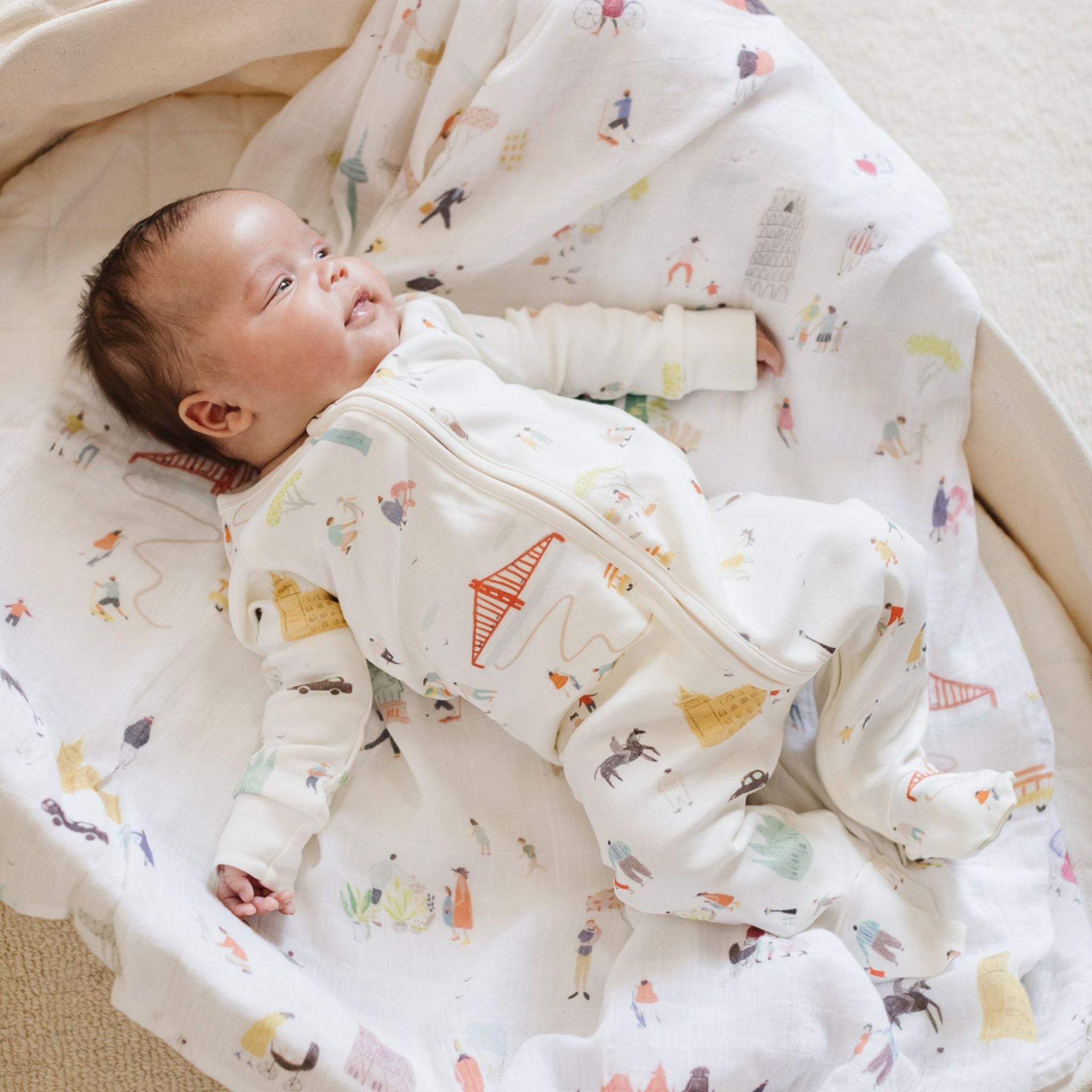 Organic Cotton Muslin Swaddle - Explore the World