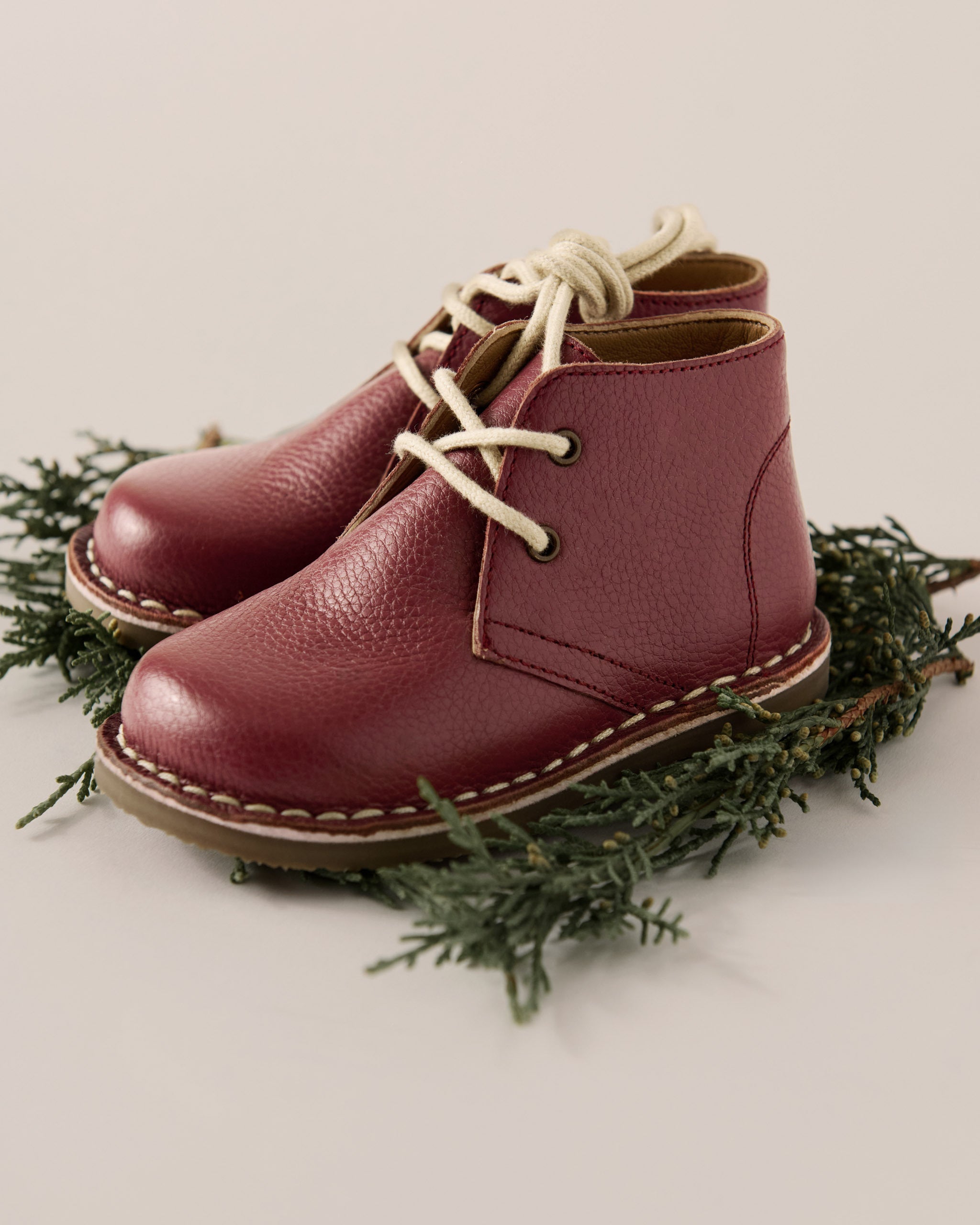 Leather Desert Boot - Mulberry