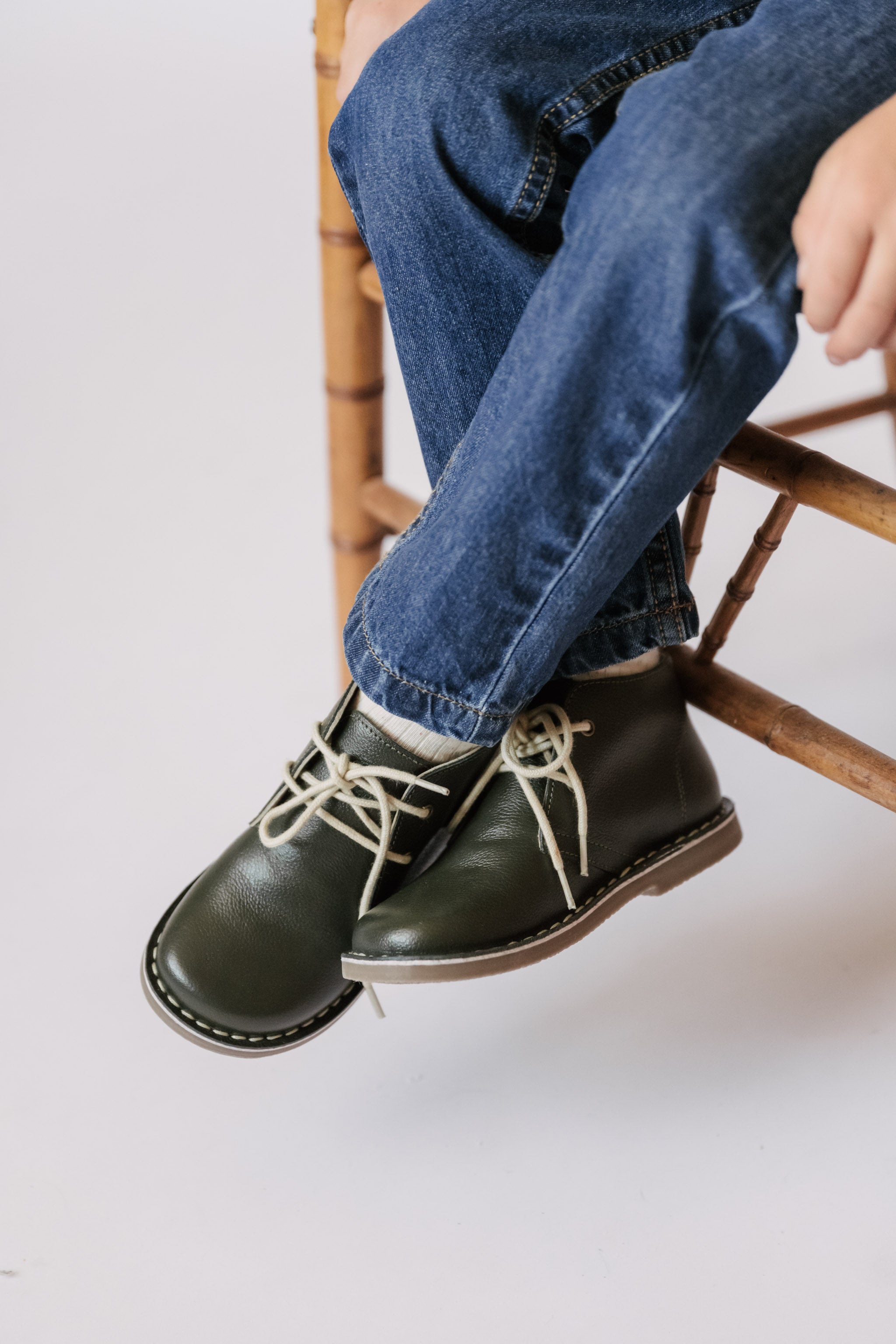 Leather Desert Boot - Olive