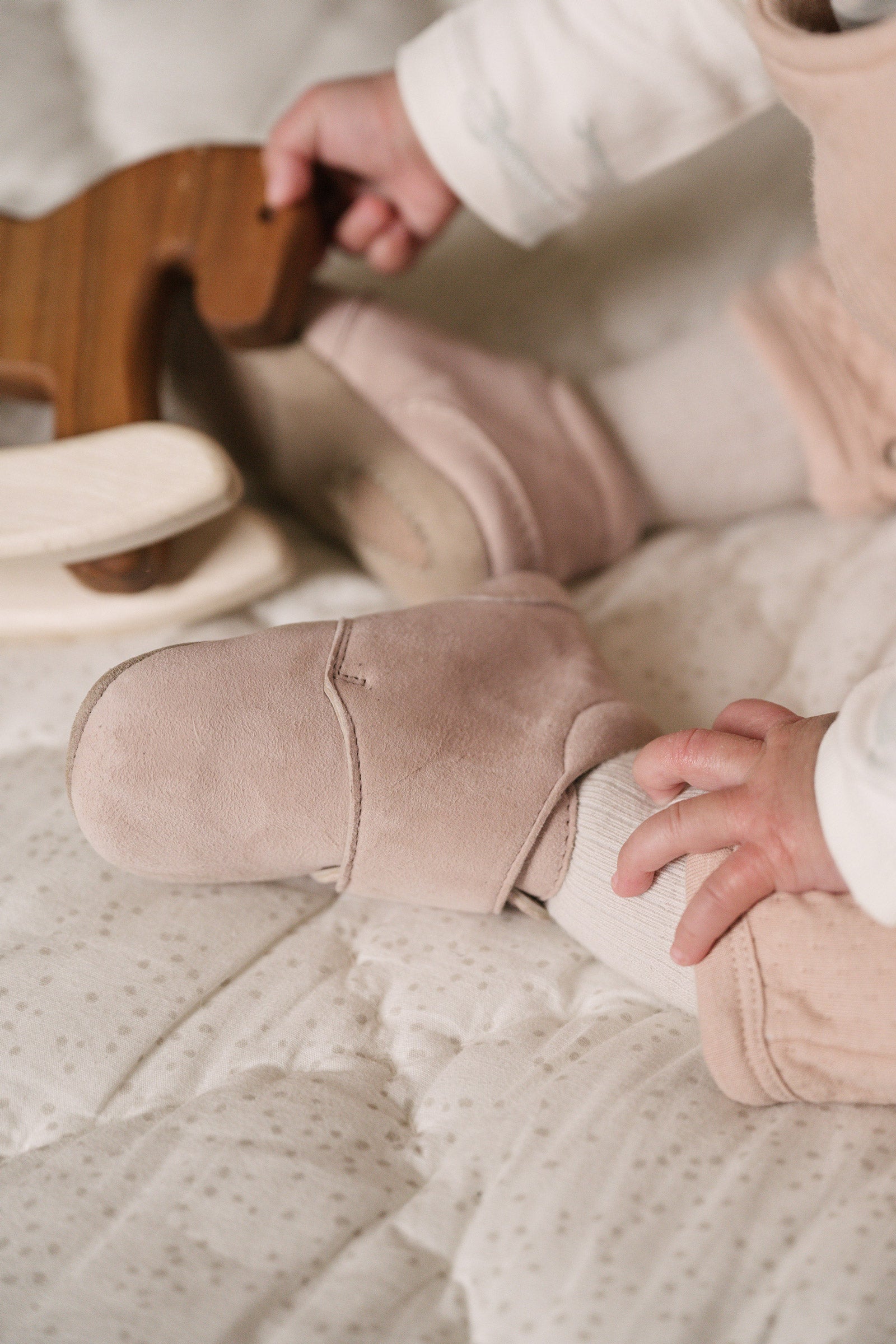 Suede Babble Bootie - Stone