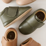Leather Babble Bootie - Olive