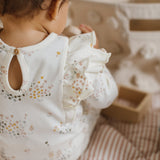 baby flutter romper flower patch