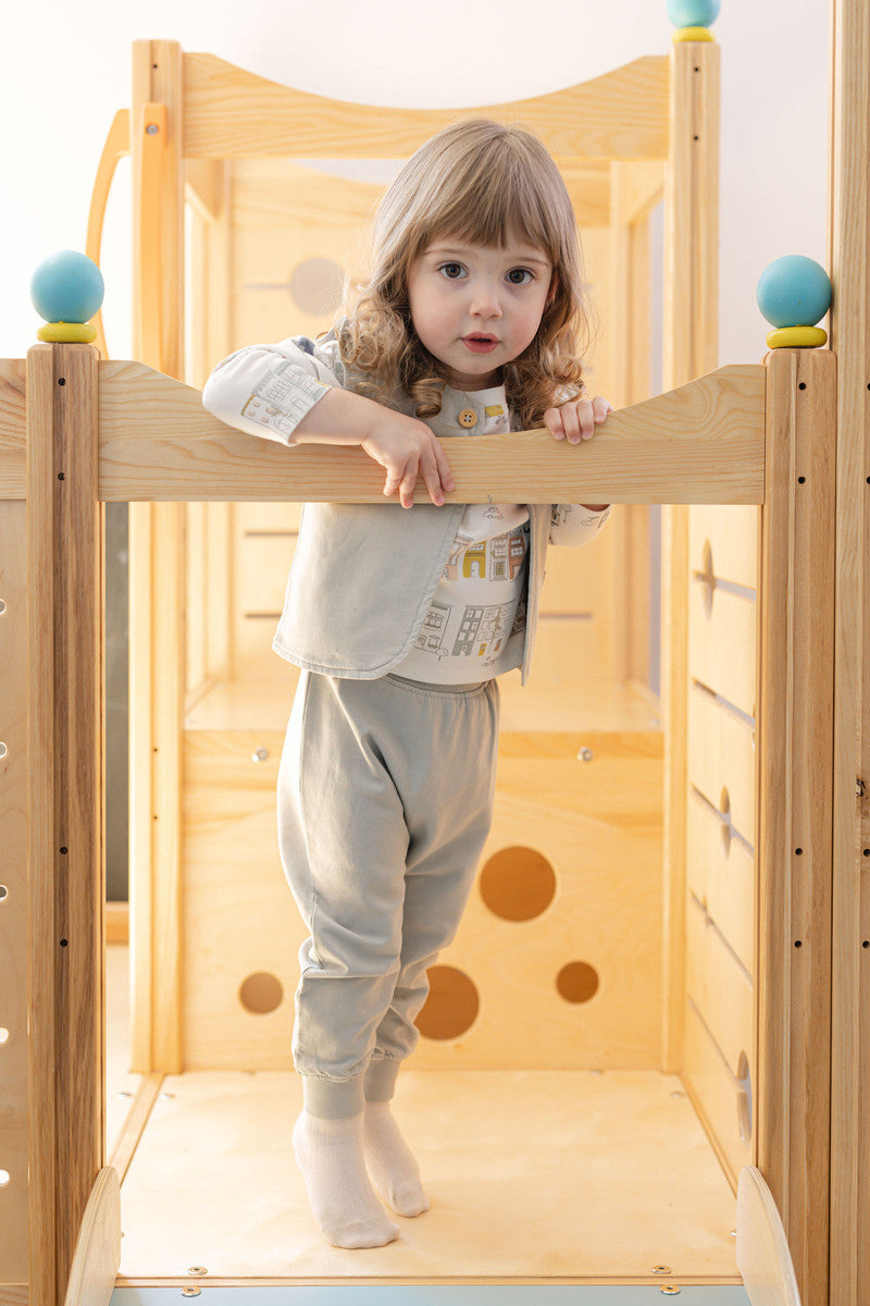 French Terry Harem Pant - Soft Sea