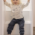 French Terry Harem Pant - Ink Blue