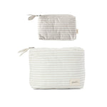 On The Go Pouch Set - Stripes Away Pebble Grey