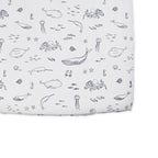 crib sheet life aquatic in blues pattern