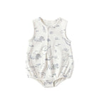 sleeveless one piece life aquatic in blues pattern