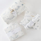 Organic Cotton Muslin Swaddle - Life Aquatic
