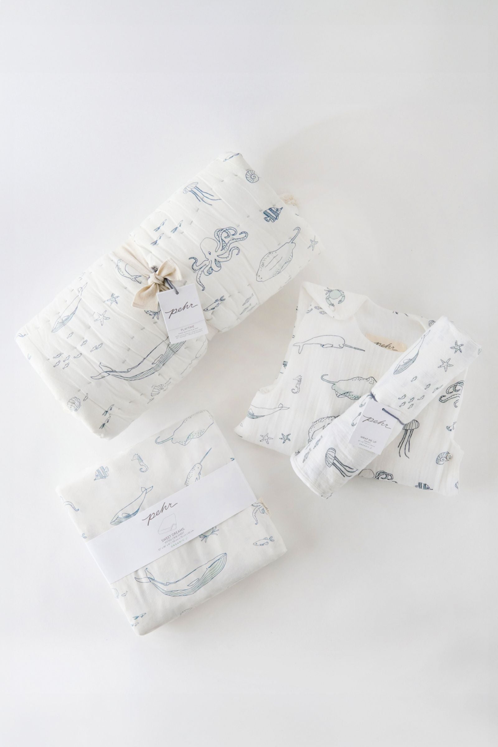 Organic Cotton Muslin Swaddle - Life Aquatic