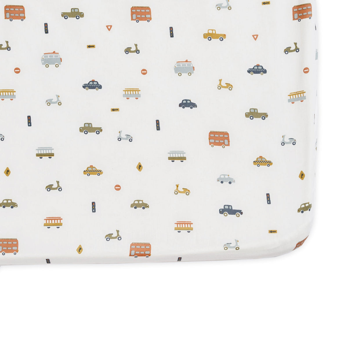 crib sheet rush hour in multi pattern