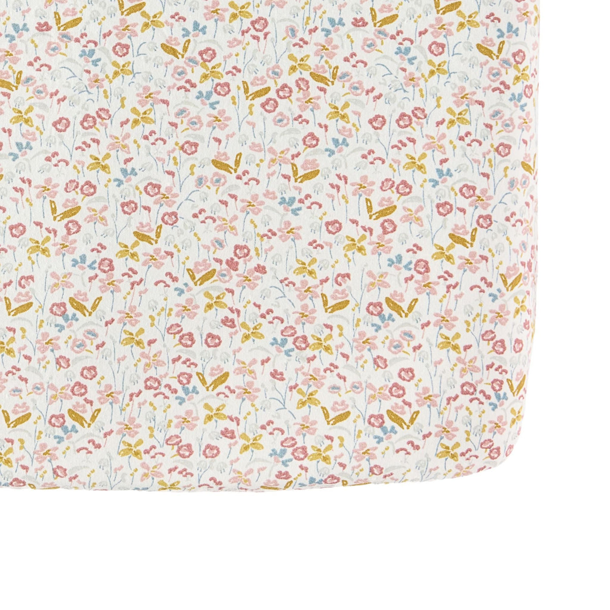 crib sheet floret in multi pattern