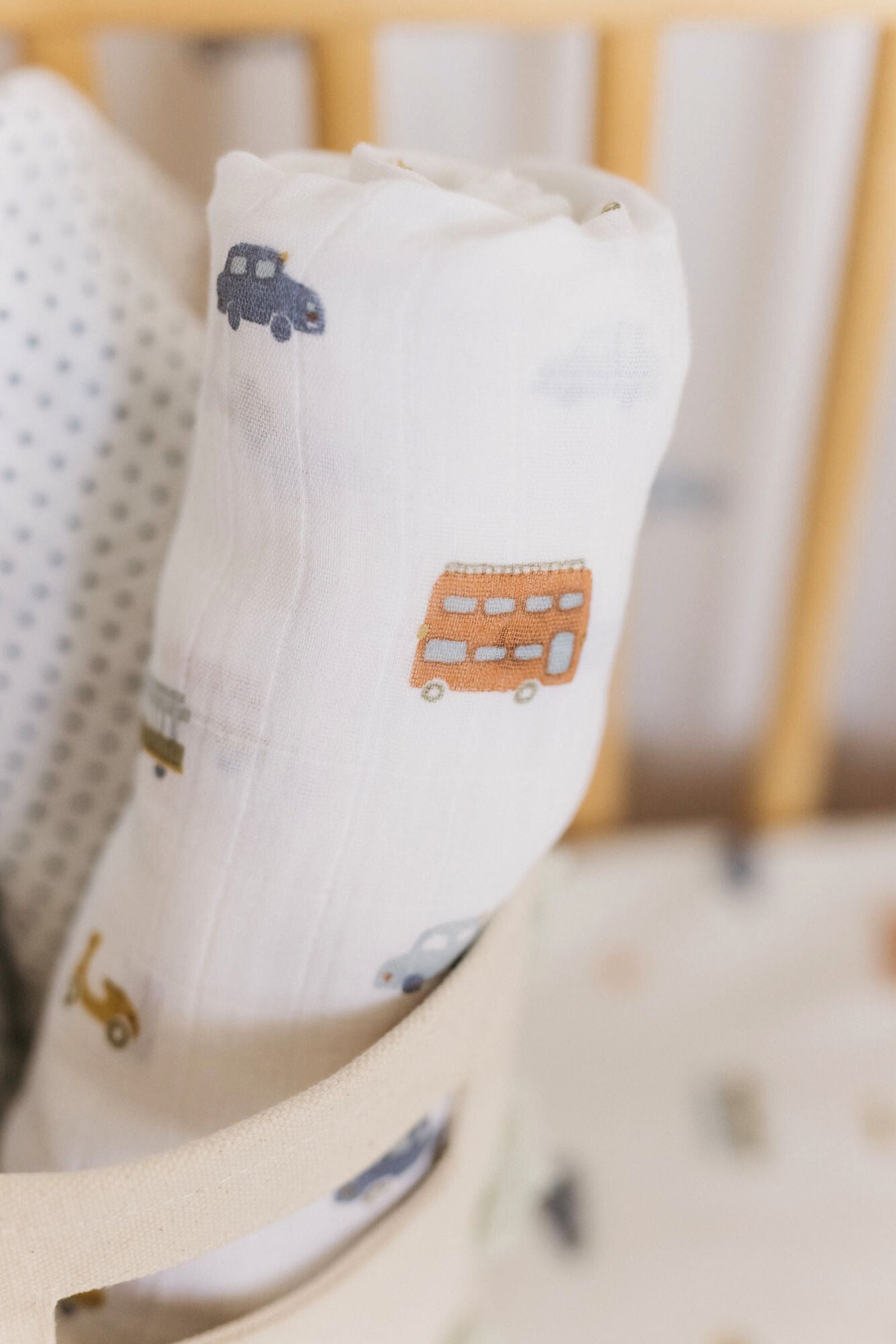 Organic Cotton Muslin Swaddle - Rush Hour