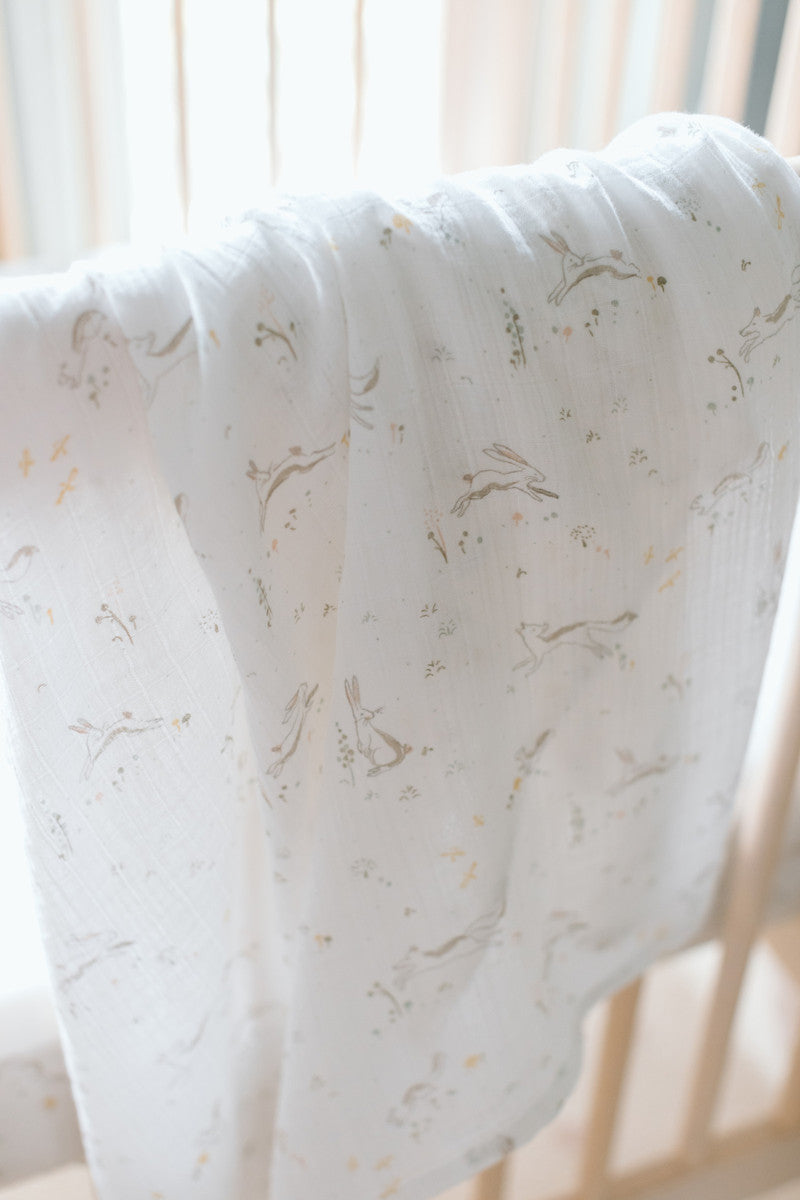 Organic Cotton Muslin Swaddle - Field of Dreams