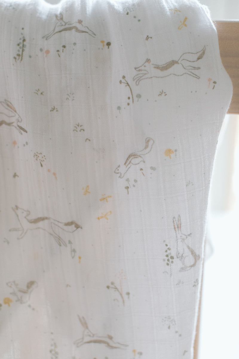 Organic Cotton Muslin Swaddle - Field of Dreams