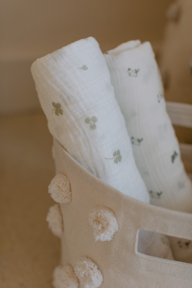 Organic Cotton Muslin Swaddle - Flower Patch