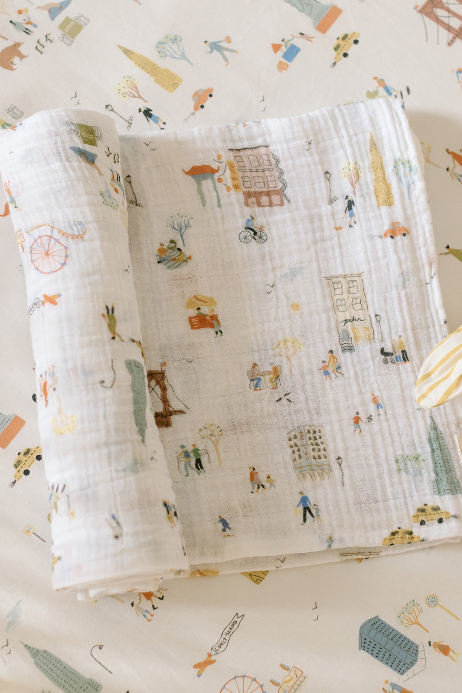Organic Cotton Muslin Swaddle - Explore London