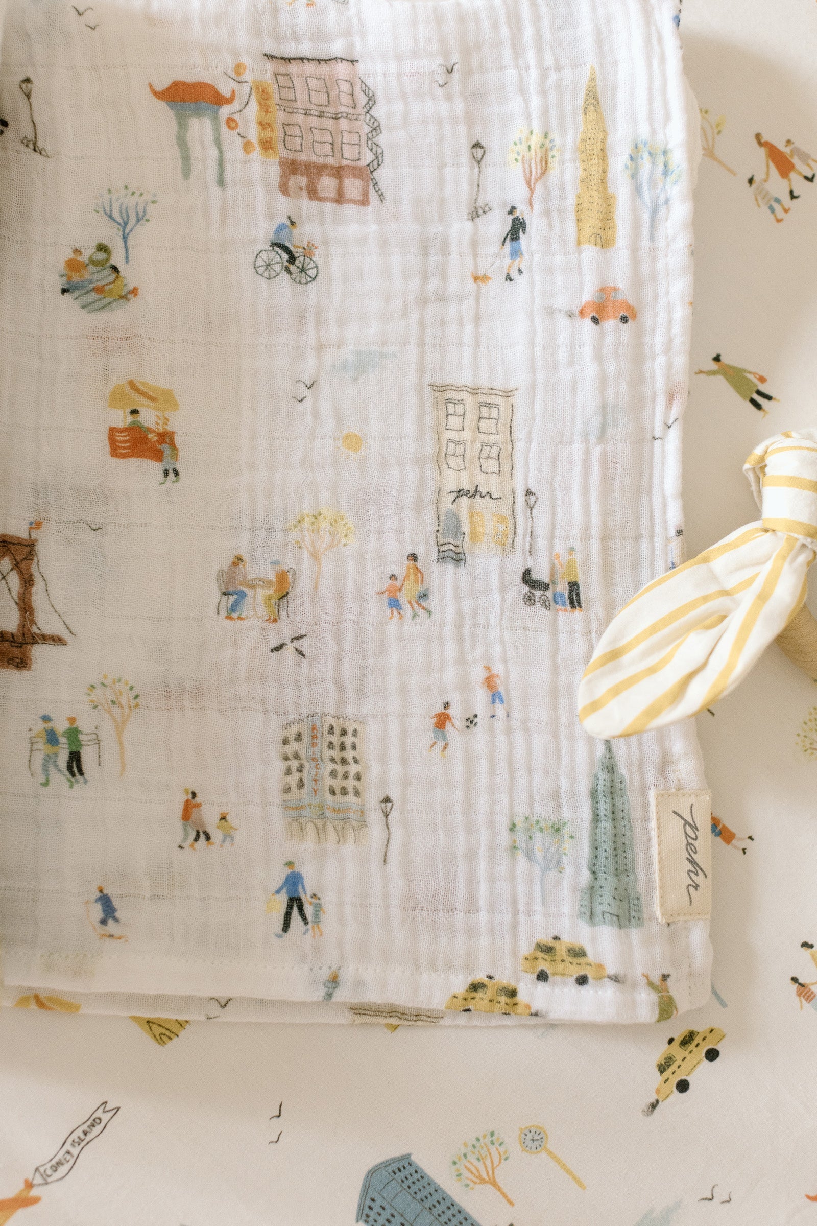 Organic Cotton Muslin Swaddle - Explore London