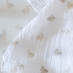 Organic Cotton Muslin Swaddle - Hoppy Bunny