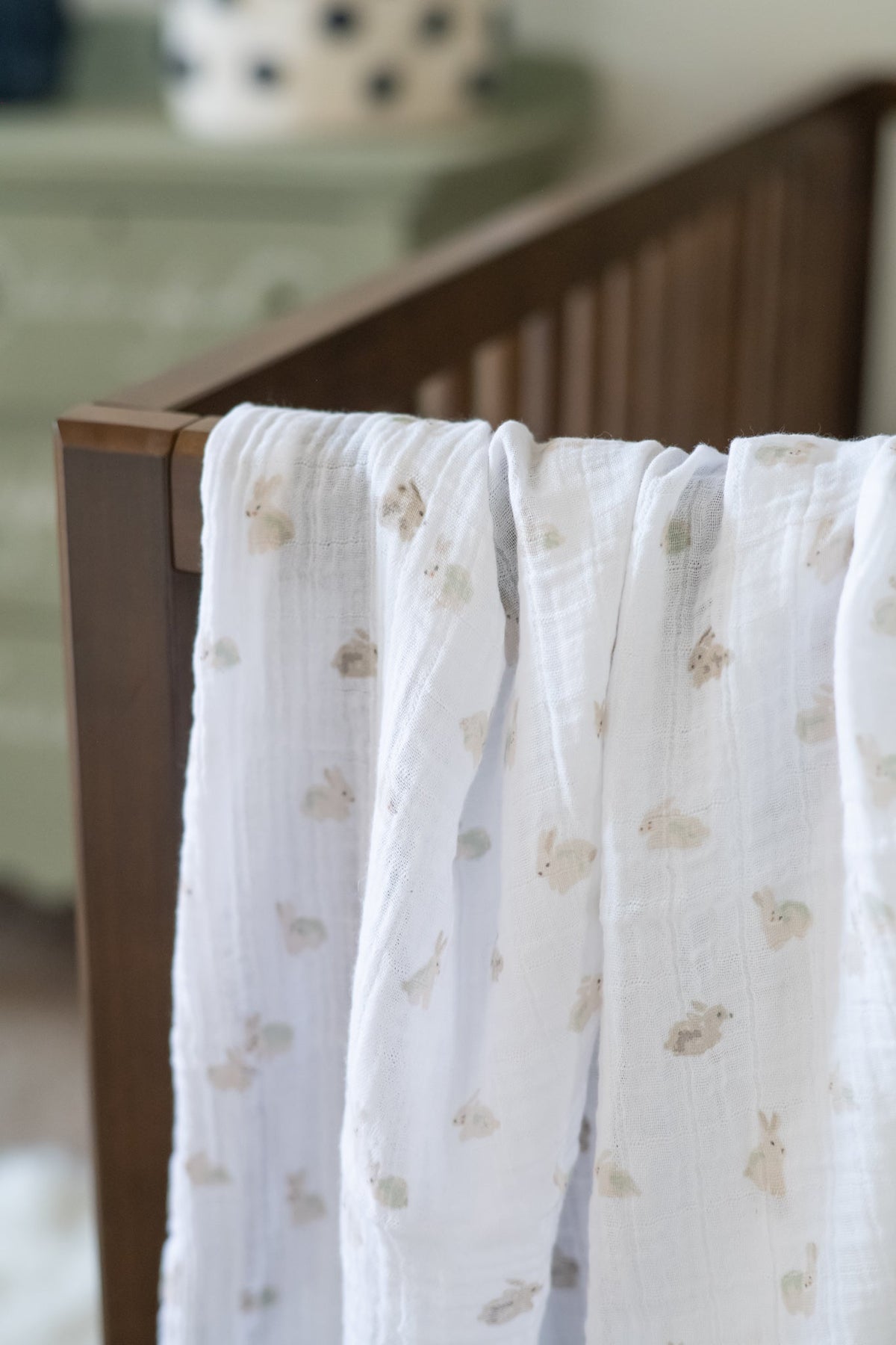 organic cotton muslin swaddle hoppy bunny