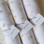 Organic Cotton Muslin Swaddle - Hoppy Bunny